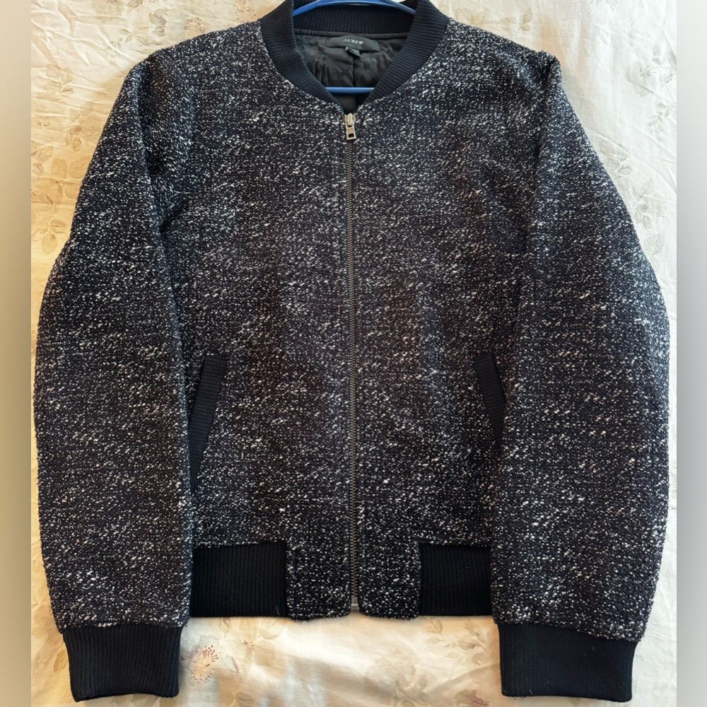 J. Crew Black and White Textured Jacket